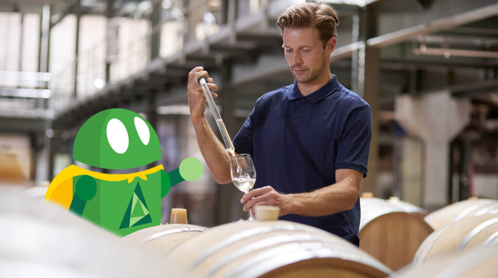 A photo of a Centreviews bot working in the wine industry.